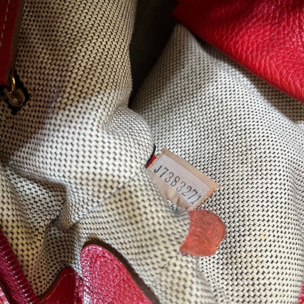 Dooney & Bourke Red Large Slouch French Leather Shoulder Bag Purse #RU776 - Picture 7 of 13